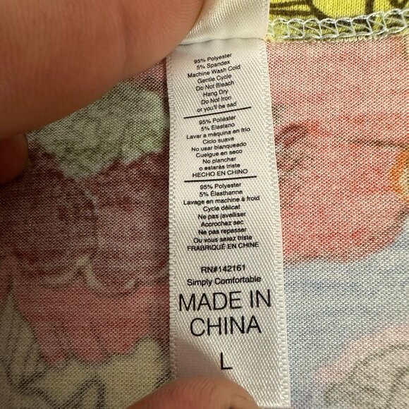 LuLaRoe Womens Floral Print Tunic Top Size L Polyester & Elastane Multicolor - Picture 4 of 4